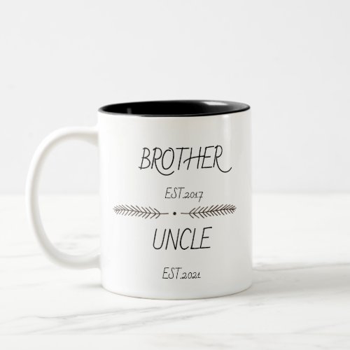 Personalized Brother to Uncle Est Custom Year Two_Tone Coffee Mug