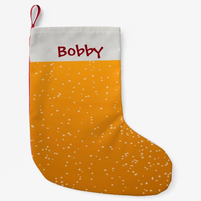 Personalized Brown Ale Beer Stocking (Front)
