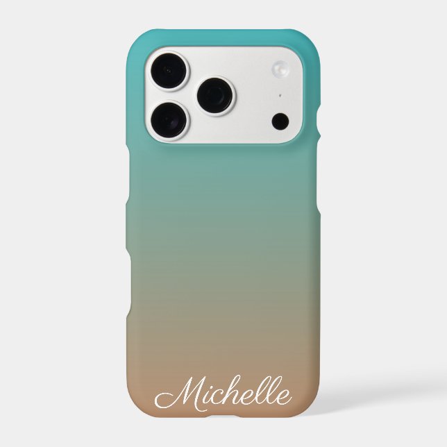 Personalized brown and blue ombre Case-Mate iPhone case (Back)