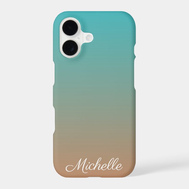 Personalized brown and blue ombre Case-Mate iPhone case (Back)
