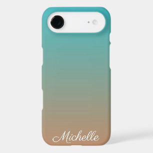 Personalized brown and blue ombre iPhone 17 air case
