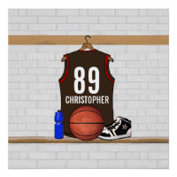 Personalized Brown and Red Basketball Jersey