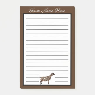 Personalized Brown and White Nubian Dairy Goat Post-it Notes