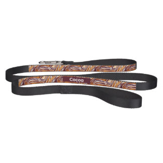 Personalized Brown and White Swirls Dog Pet Leash