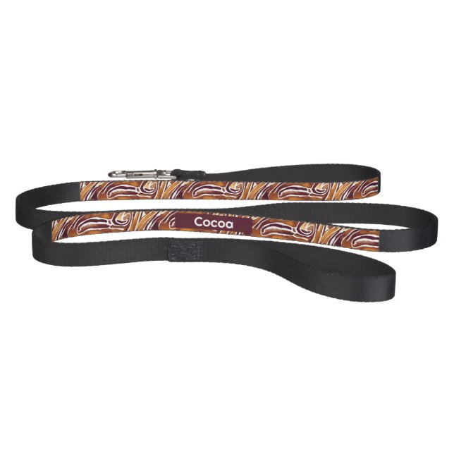 Personalized Brown and White Swirls Dog Pet Leash (Full)