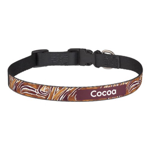 Personalized Brown and White Swirls Pet Collar