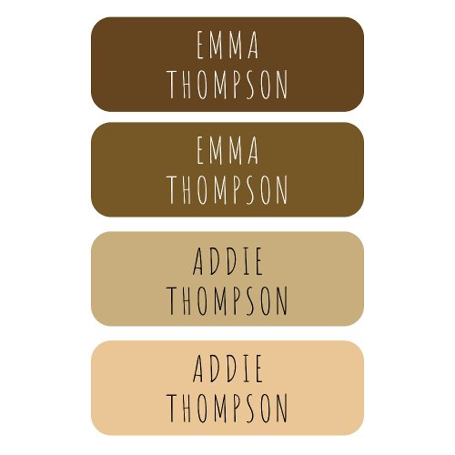 Personalized Brown Beige Back To School Clothing Kids Labels