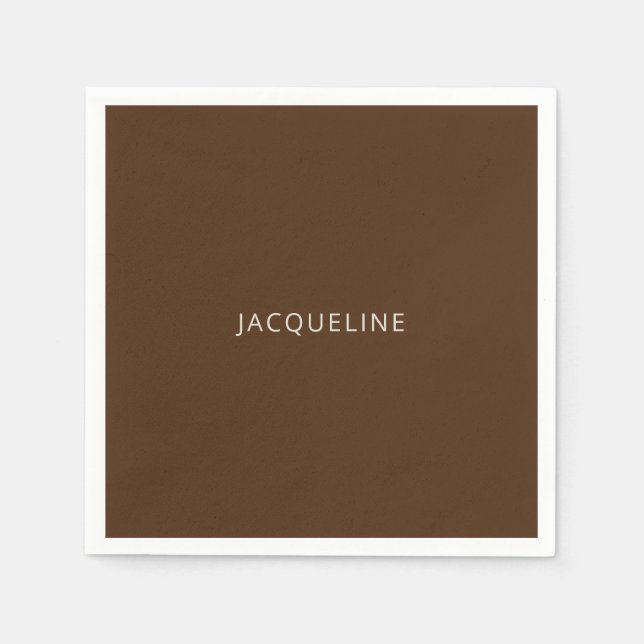  Personalized Brown Bridal Shower Napkins (Front)