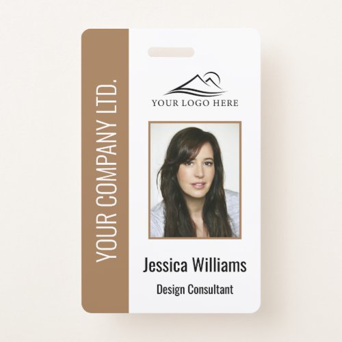 Personalized Brown Corporate Employee Security ID Badge