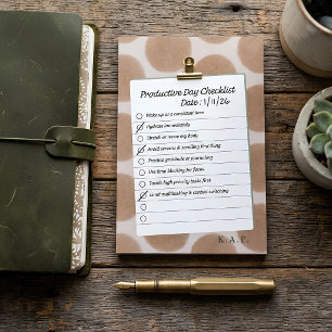 Personalized Brown Daily Habit Tracker Checklist  Post-it Notes