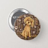 Personalized Brown Dog Button (Front & Back)