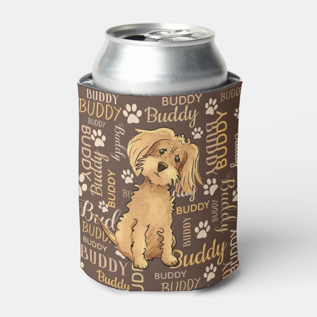 Personalized Brown Dog Can Cooler (Can Front)
