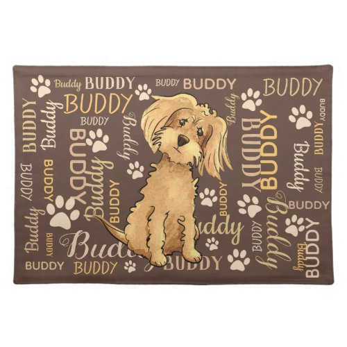 Personalized Brown Dog Cloth Placemat