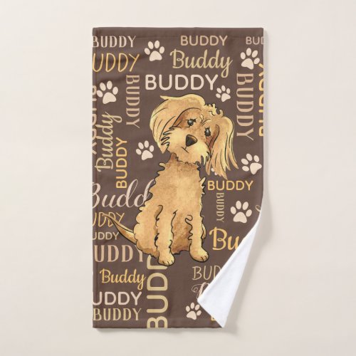 Personalized Brown Dog Hand Towel
