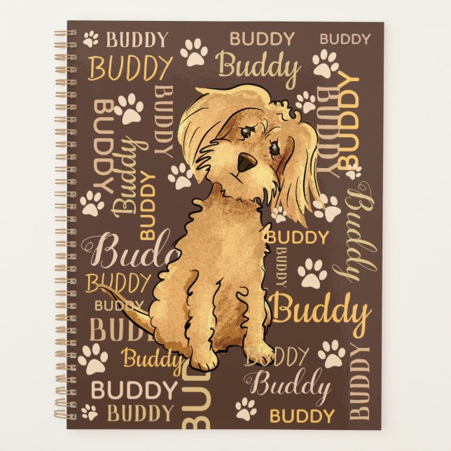Personalized Brown Dog Planner (Front)