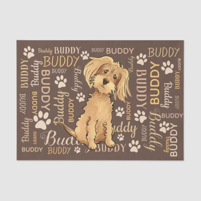 Personalized Brown Dog Tissue Paper (Front)