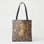 Personalized Brown Dog Tote Bag (Front)