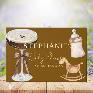 Personalized Brown Espresso Martini Baby Shower Foil Guest Book