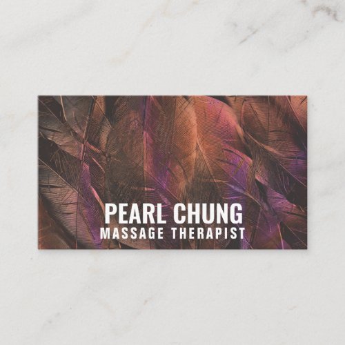 Personalized Brown Feathers American Business Card
