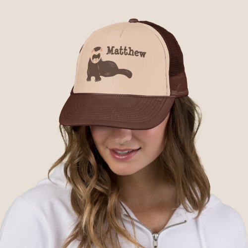 Personalized Brown Ferret Baseball Trucker Hat