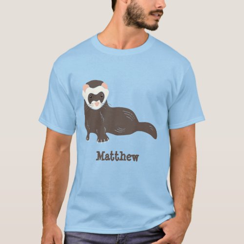 Personalized Brown Ferret Graphic T_Shirt