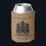 Personalized Brown Fir Trees Bachelor Weekend  Can Cooler<br><div class="desc">Personalized Green Buck Hunting Bachelor Weekend Can Cooler Personalized Can Coolers are the perfect keepsakes for your friends to remember your special day. Cheers to a fun and memorable bachelor party! Add your custom wording to this design by using the "Edit this design template" boxes on the right hand side...</div>