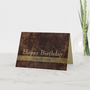Personalized Brown/Gold Happy Birthday Masculine Card
