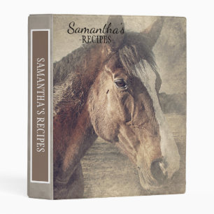 Personalized Brown Horse Painting Recipe Mini Binder