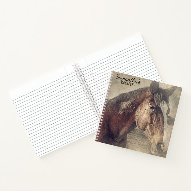 Personalized Brown Horse Painting Recipe Notebook (Inside)