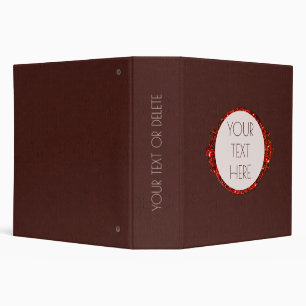 Personalized Brown Leather Print Binder