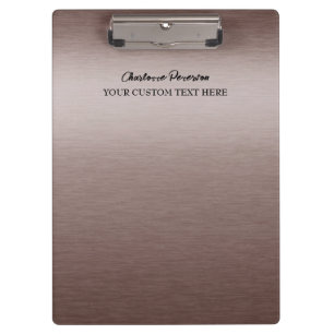 Personalized Brown Metal  Clipboard