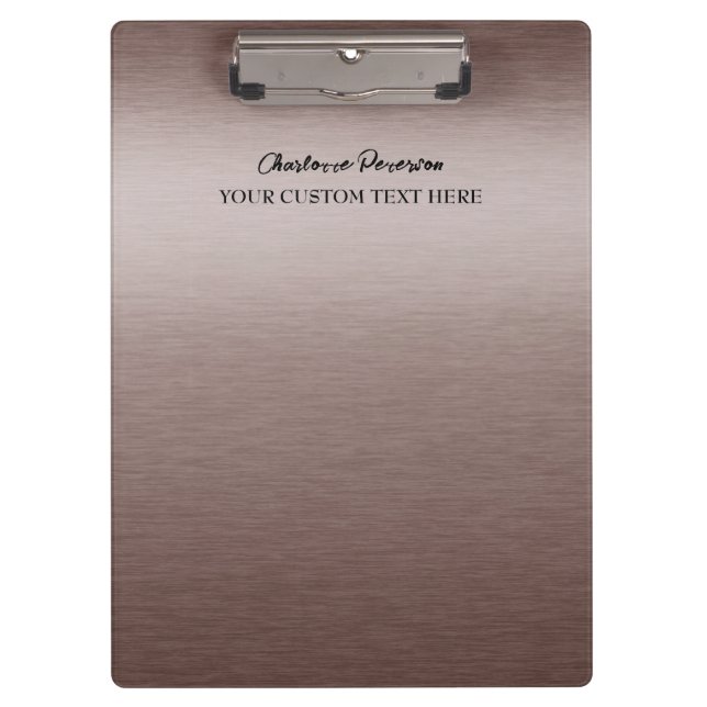 Personalized Brown Metal  Clipboard (Front)