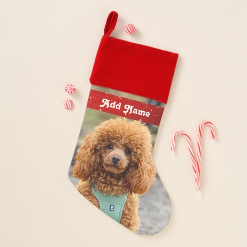 Personalized Brown Poodle Dog Christmas Stocking