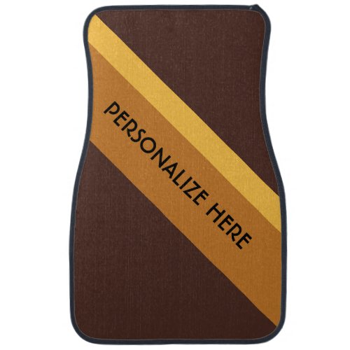 Personalized Brown Tan Yellow Angled Car Floor Mat