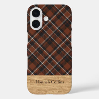 Personalized Brown Tartan Plaid iPhone Case
