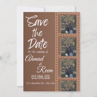 Personalized Brown Wedding Invitation Card