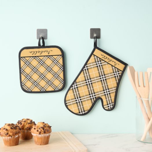 Personalized Brown White Black Plaid Pattern
