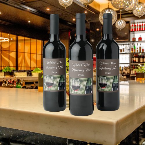 Personalized Brown Wine Bottles  Photo Wine Label