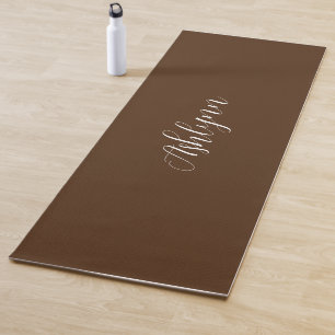 Personalized Brown Yoga Mat