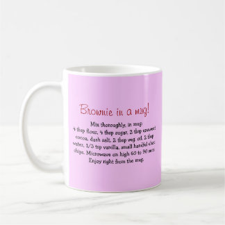 Personalized brownie-in-a-mug gift mug with recipe