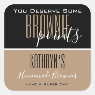 Personalized "Brownie Points" Food Label