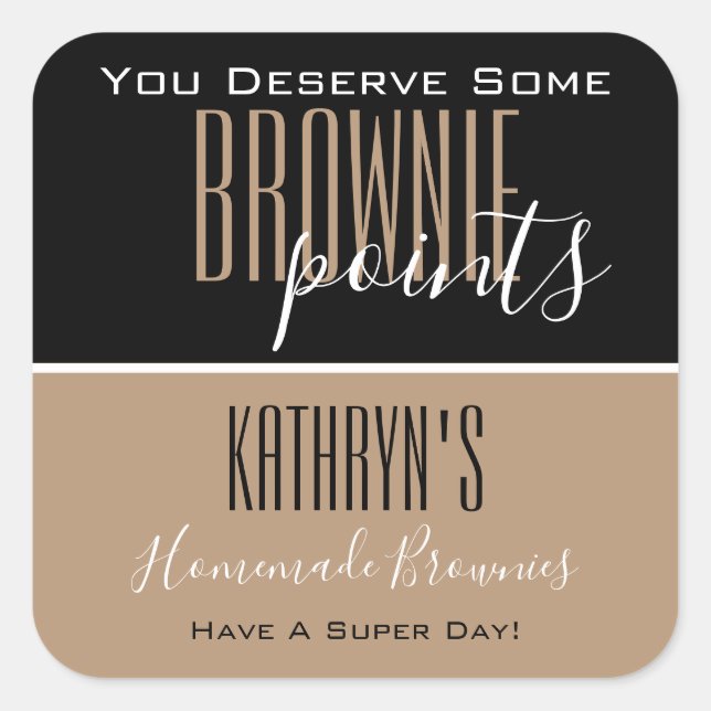 Personalized "Brownie Points" Food Label (Front)
