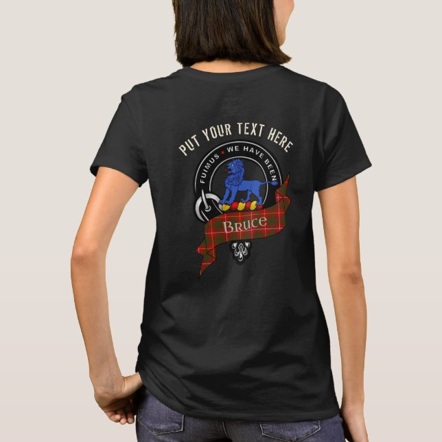 Personalized Bruce Clan Badge Adult T-Shirt (Back)