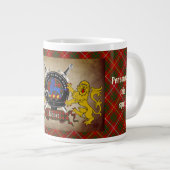 Personalized Bruce Clan Badge & Tartan Giant Coffee Mug (Front Right)