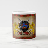 Personalized Bruce Clan Badge & Tartan Giant Coffee Mug (Front)