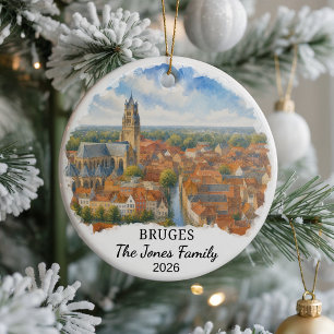 Personalized Bruges Ceramic Ornament, Custom Belgi Ornament