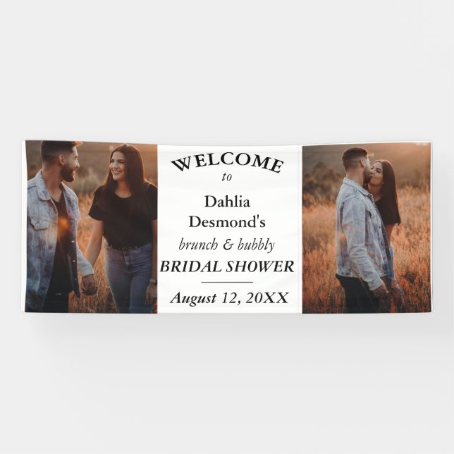 Personalized Brunch & Bubbly Bridal Shower Welcome Banner (Horizontal)