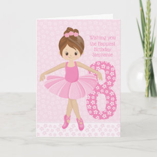 ballet ballerina dance tutu blank watercolour greeting card Card birthday 5x7 