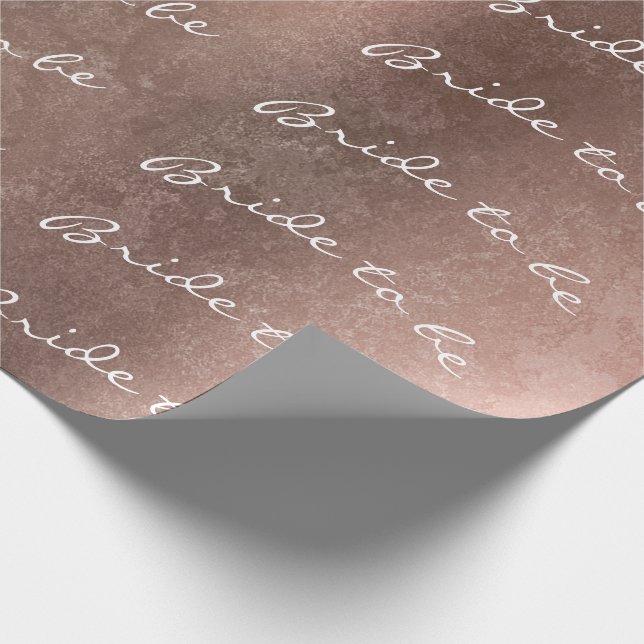 Personalized Brush Bride To Be Blush Pink Rose Wrapping Paper (Corner)