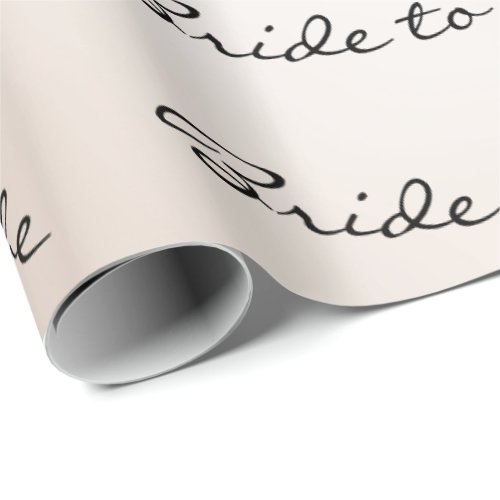 Personalized Brush Bride To Be Ivory Name Pearl Wrapping Paper